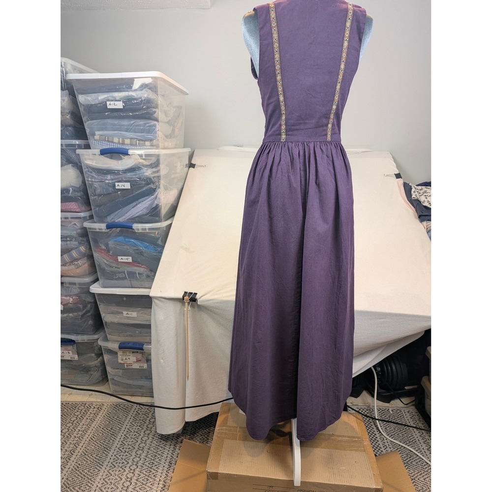 Purple Laced Corset Maxi Renaissance Holy Festival Folk Whimsygoth Alpine Dress - Picture 6 of 16